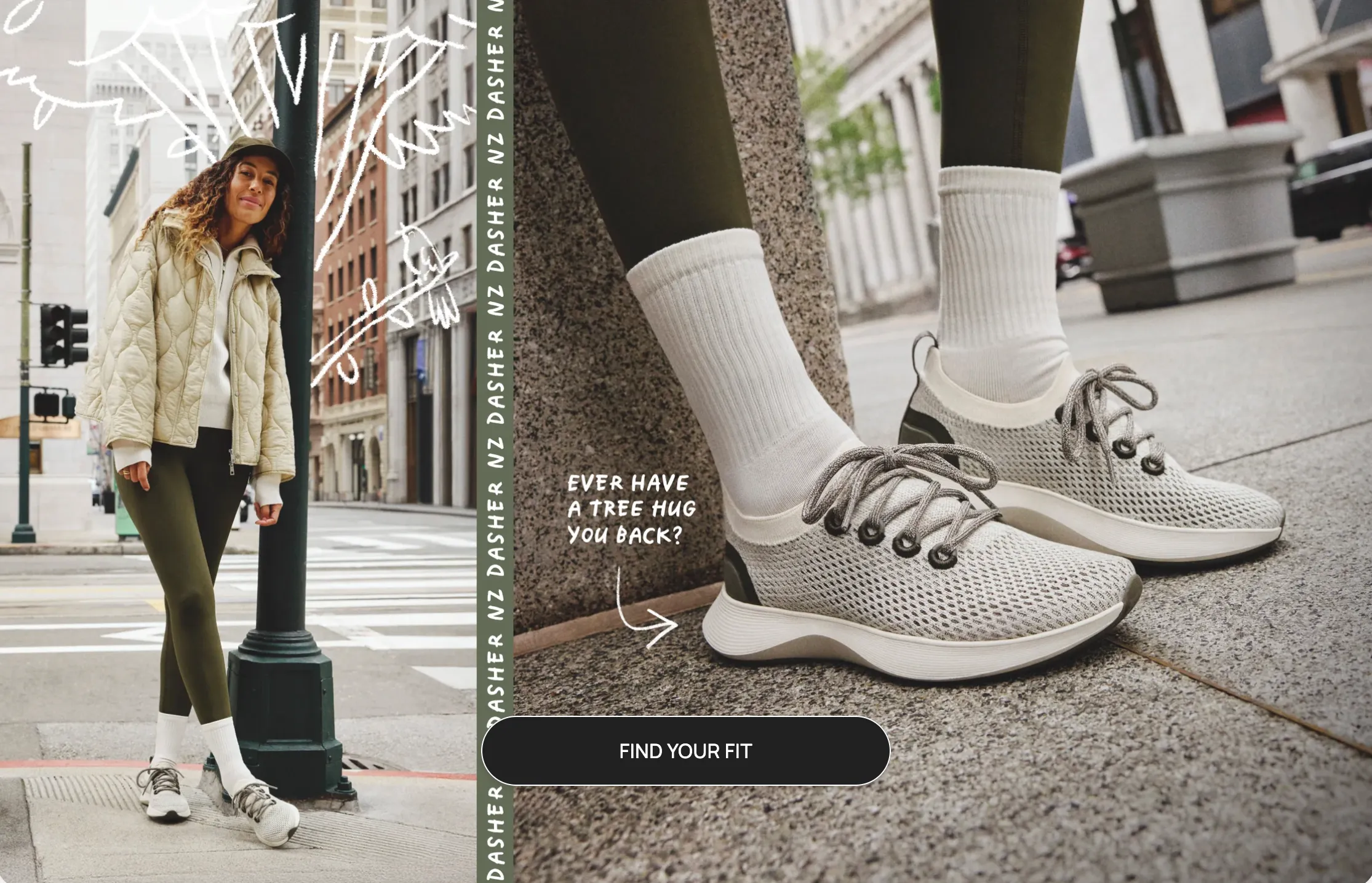Allbirds kiosk prototype start screen